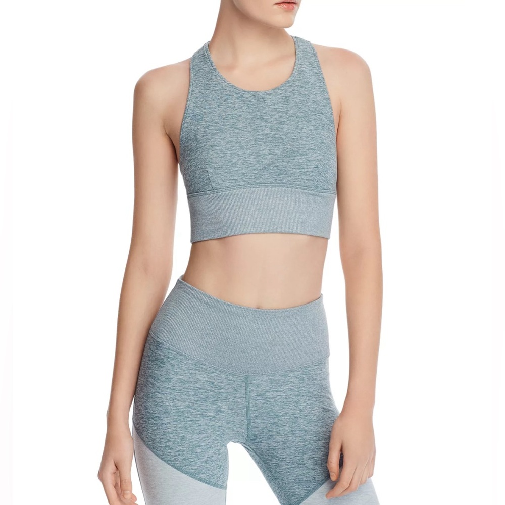 ALO Yoga Alosoft Blue/Gray Heather Serenity Sports Bra Racerback S